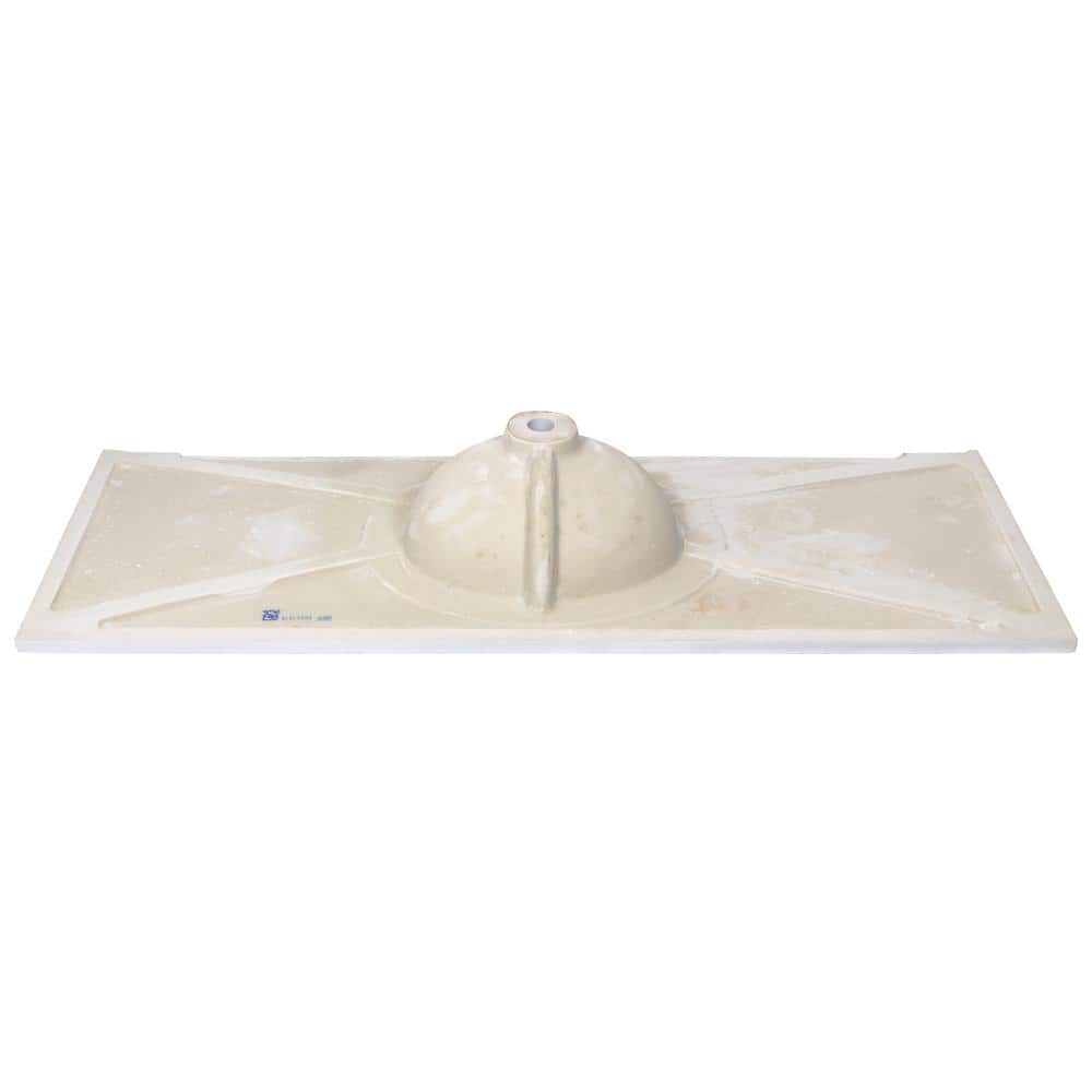 61-Inch White Cultured Marble Vanity Top with Backsplash