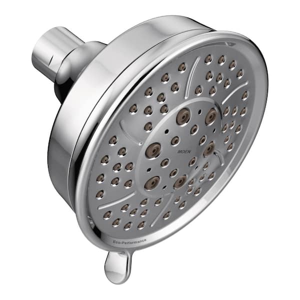 MOEN Eco-Performance 4-Spray Patterns 4.4 in. Single Wall Mount Fixed Shower Head in Chrome