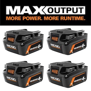 18V 6.0 Ah MAX Output Lithium-Ion (2-Pack) with 18V 4.0 Ah MAX Output Lithium-Ion (2-Pack)