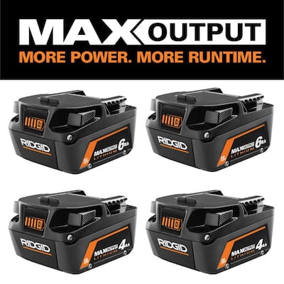 RIDGID 18V Lithium-Ion MAX Output 4.0 Ah Battery (2-Pack) AC840040P - The  Home Depot