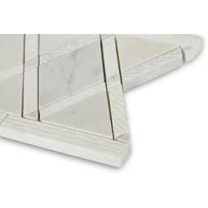 Grand Textured Asian Statuary Border 6 in. x 12 in. x 10 mm Polished Marble Floor and Wall Tile
