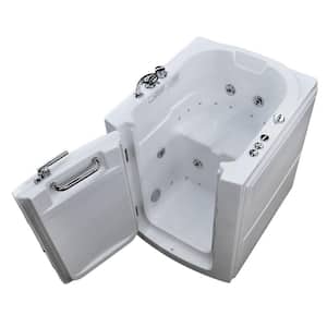 Nova Heated 3.2 ft. Walk-In Air and Whirlpool Jetted Tub in White with Chrome Trim