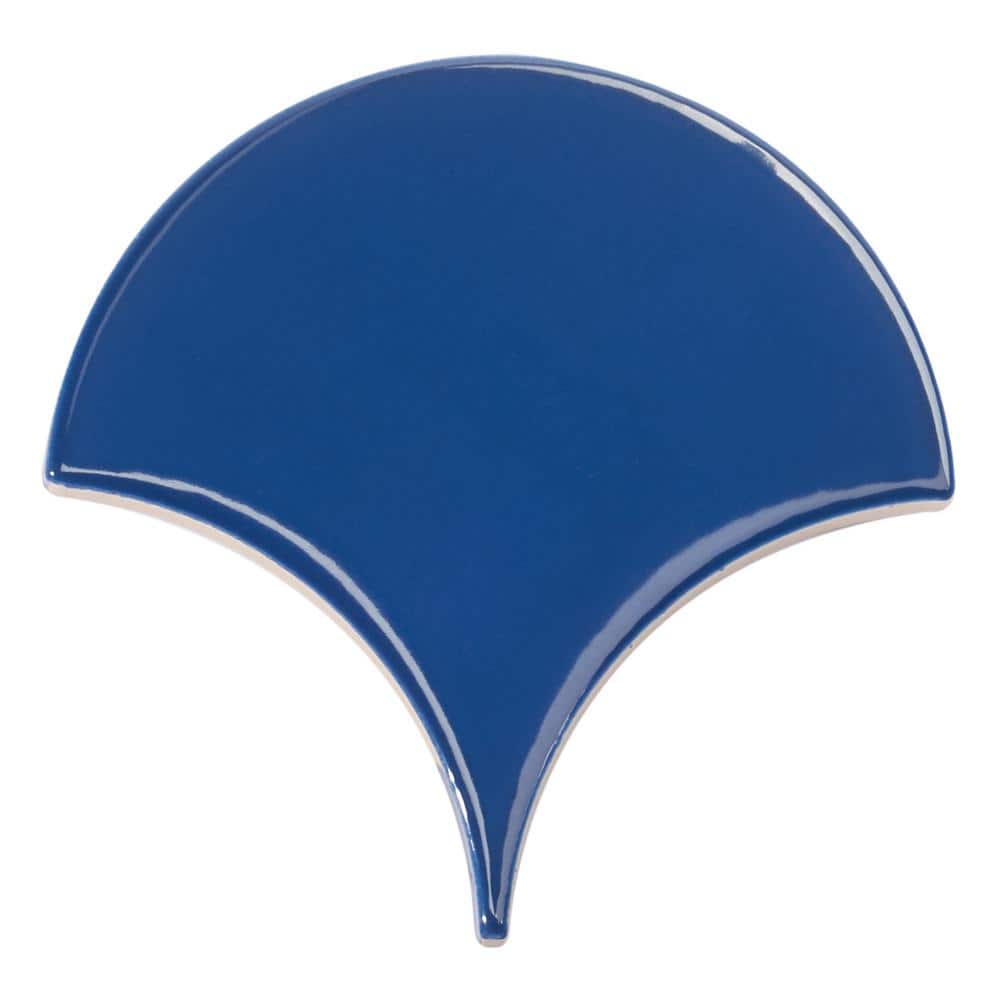 Tidewater Blue Ceramic Fish Scale Wall Tile