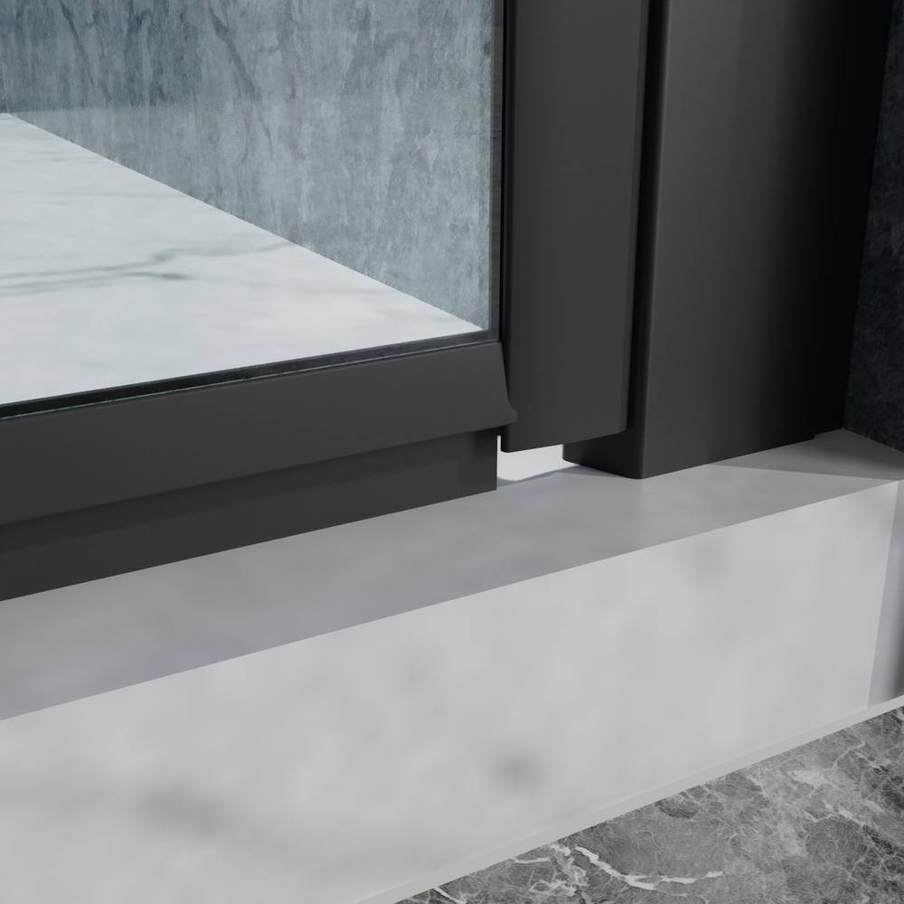 30'' Black Semi-Frameless Bi-Fold Shower Door with Clear Glass