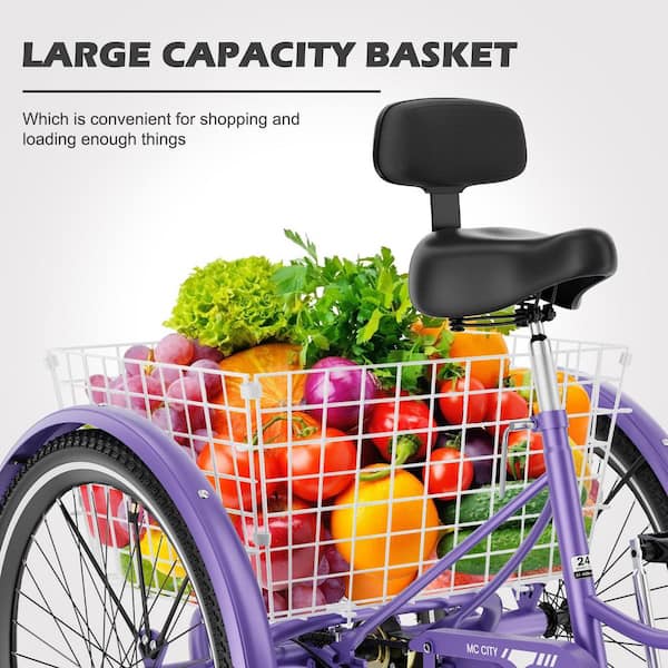 MOONCOOL Adult Tricycle, 20 in. wheels, rear storage basket