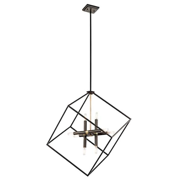 Cartone 8-Light Olde Bronze Contemporary Candle Kitchen Pendant Hanging Light