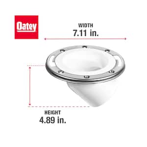 3 in. PVC Open Spigot Toilet Flange with 45 Deg. Angle and Stainless Steel Ring