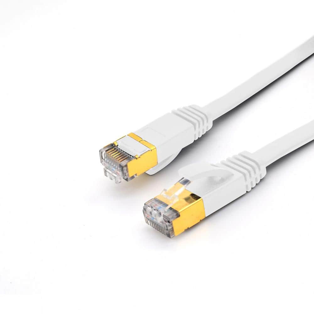 100 ft. FLAT CAT 7 SSTP 28AWG Shielded Stranded Patch Cable, White price history on PriceWatchPro
