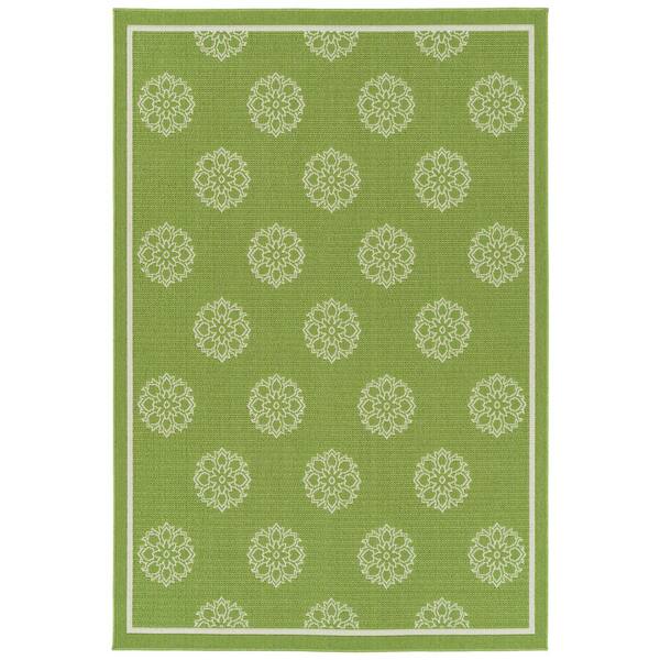 Kaleen Amalie Lime Green 2 ft. 5 in. x 3 ft. 9 in. Indoor/Outdoor Area Rug