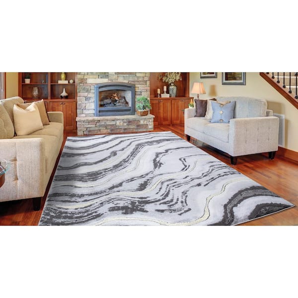 Non Slip Area Rug Runner Modern Marble Design Bedroom Dining room Hall Carpet 