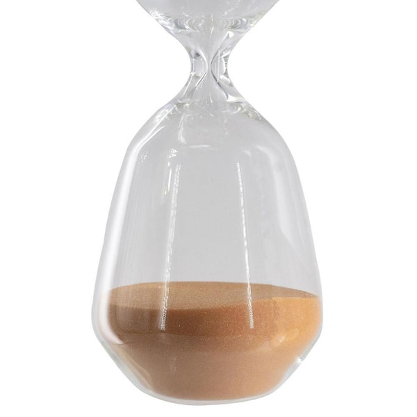 Set of 2 Decorative 30-Minute Glass Hourglass with Clear Contoured