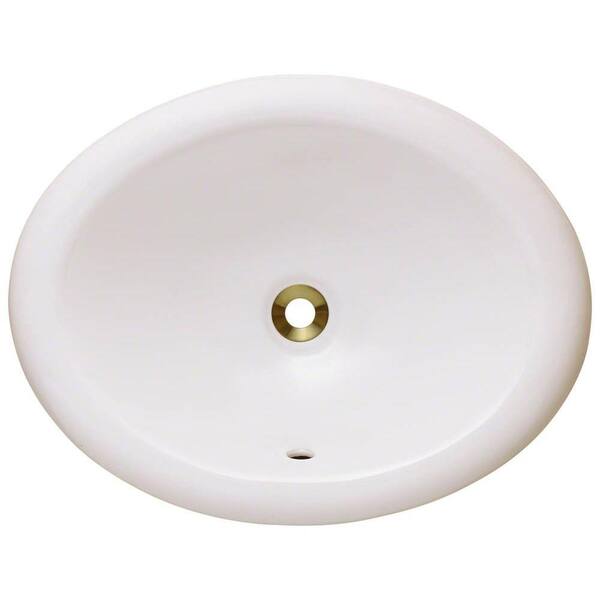 Polaris Sinks Overmount Porcelain Bathroom Sink In Bisque P7191o B The Home Depot