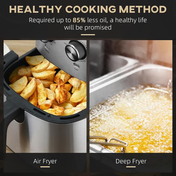 Homcom Air Fryers 4Qt, 4-in-1 Hot Oven with Air Fry, Roast, Broil, Crisp,  Bake Function, Digital Touchscreen, 60