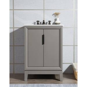 Elizabeth Collection 24 in. Bath Vanity in Cashmere Grey With Vanity Top in Carrara White Marble - With Mirror(s)