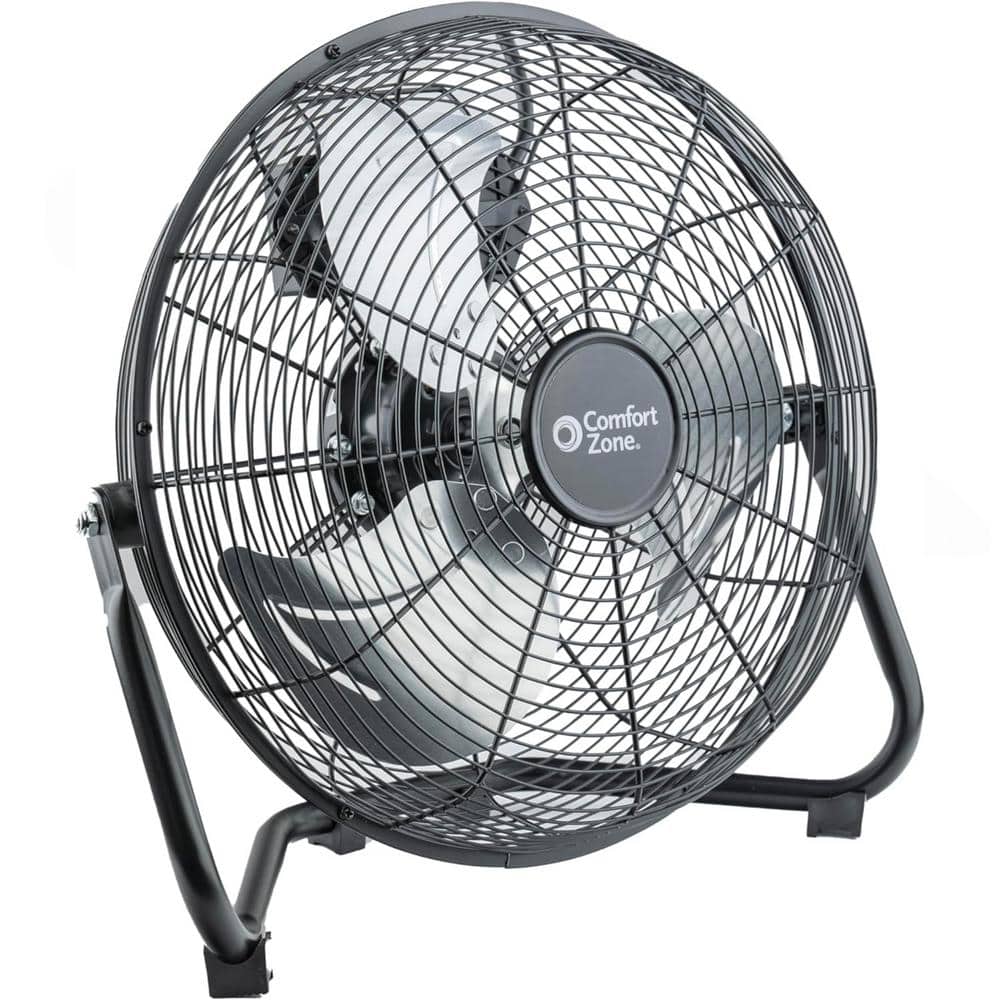 12 in. 3 Speed High Velocity Cradle Fan, Black