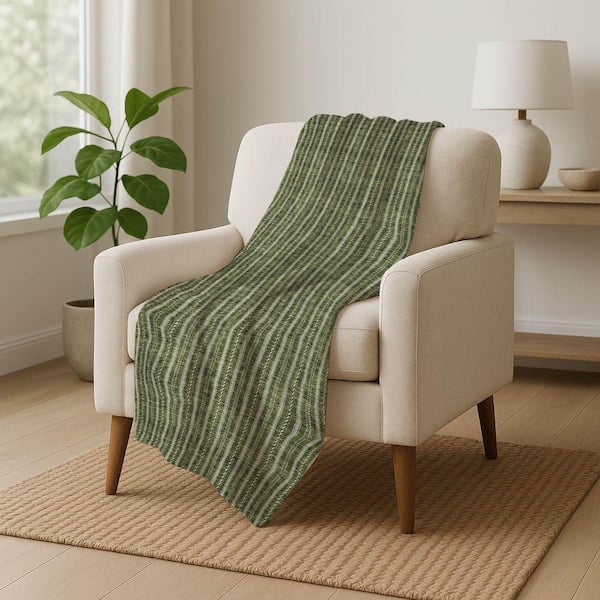 Premium Machine Washable ASB929 Olive 50 in. x 70 in. Sherpa Throw Blanket