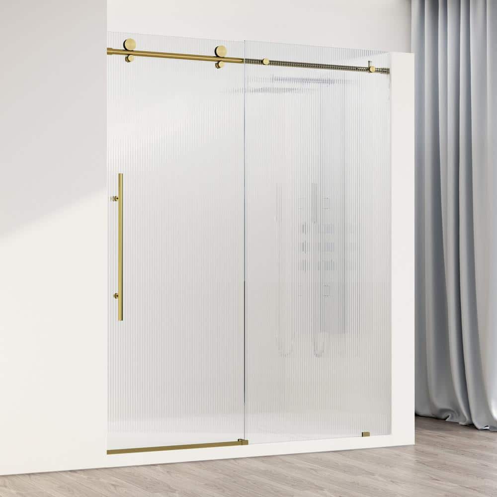 Elan E-Class 60" Frameless Sliding Shower Door in Matte Brushed Gold
