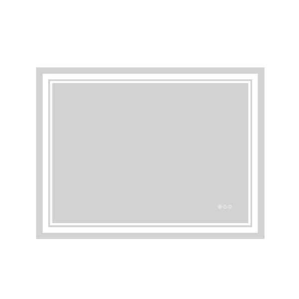 EPOWP 48 in. W x 32 in. H Rectangular Frameless Anti-Fog LED 8 Color Wall Bathroom Vanity Mirror in Silver