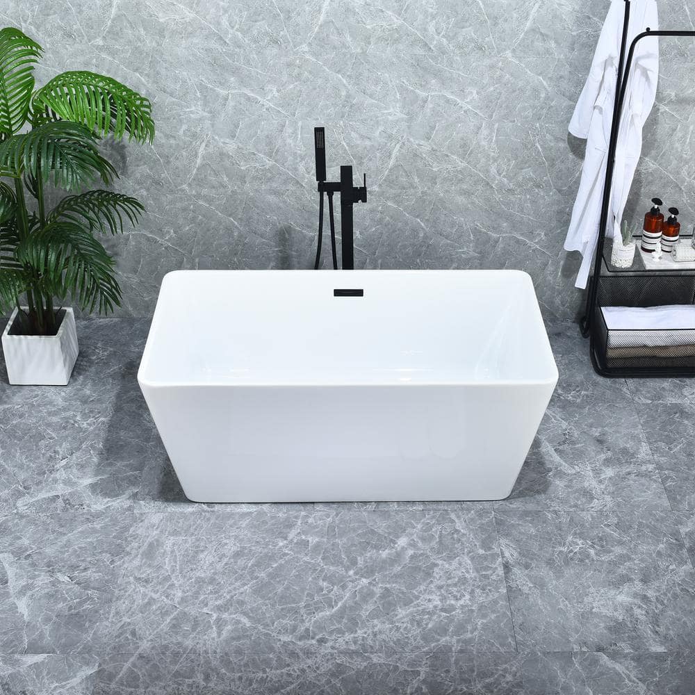 51.2'' White Acrylic Freestanding Soaking Bathtub