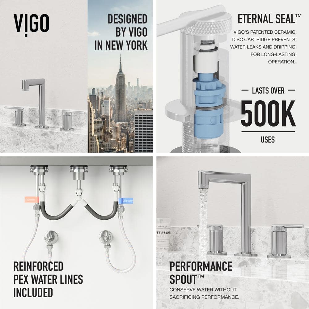 Sterling High Arc Widespread Bathroom Faucet in Chrome