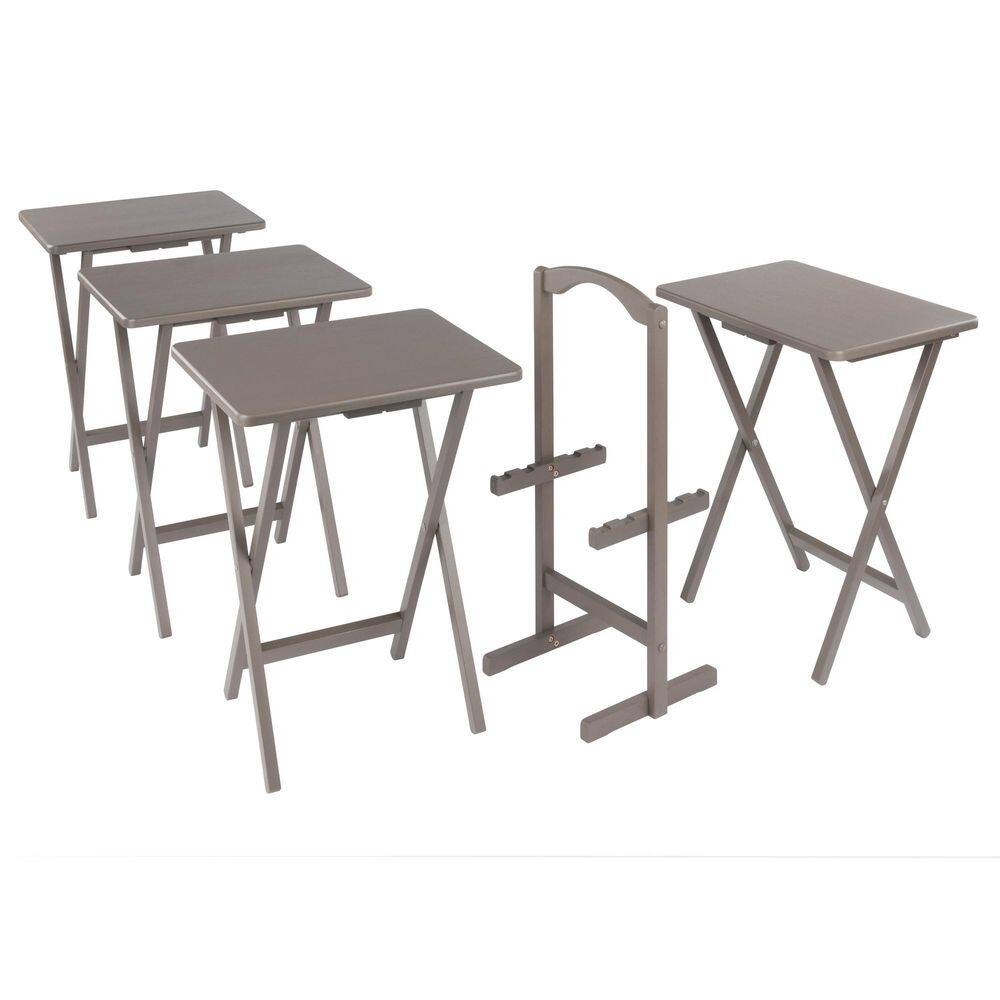 Alex 14.57 In Oyster Gray 5-Pc Snack/End Table Set - thumbnail 3