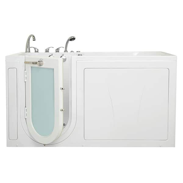 Ella ShaK 36 in. x 72 in Walk-In Whirlpool and Air Bath Bathtub in White, Independent Foot Massage, LHS Door, Fast Fill/Drain