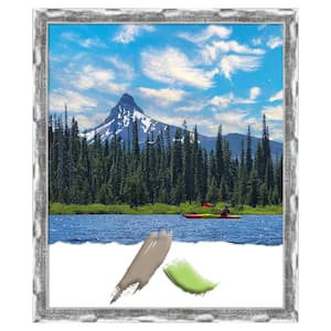 Scratched Wave Chrome Picture Frame Opening Size 20 x 24 in.