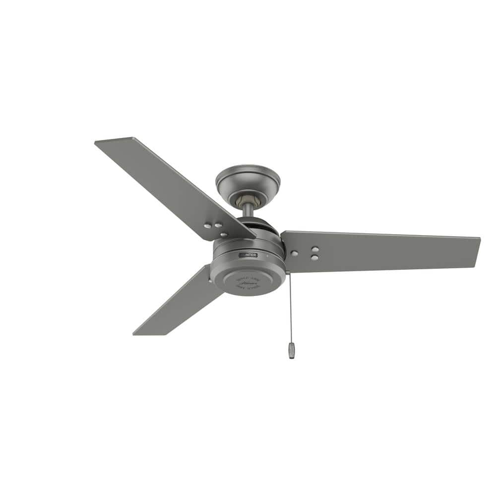 Matte Silver 44" Cassius Modern Industrial Ceiling Fan with WhisperWind Motor