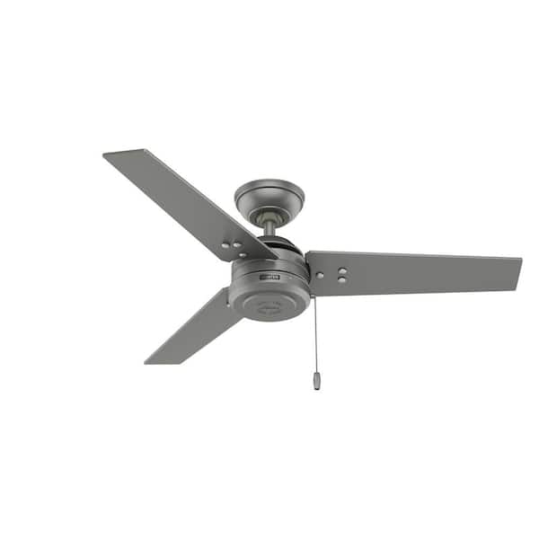 Cassius 44 in. Indoor/Outdoor Matte Silver Ceiling Fan For Patios or Bedrooms