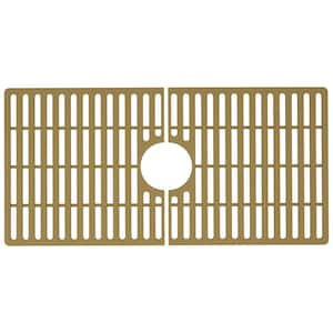30 in. x 15 in. Silicone Bottom Grid for 33 in. Single Bowl Kitchen Sink in Matte Gold