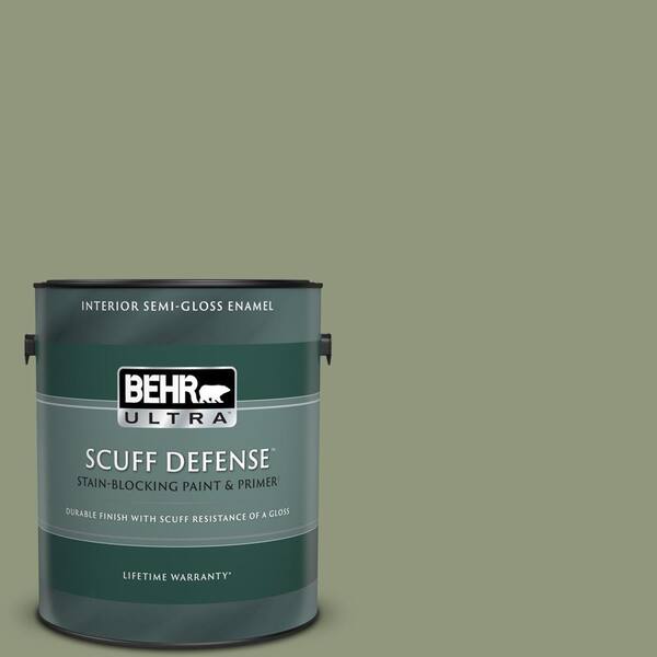 BEHR ULTRA 1 gal. #ECC-63-1 Autumn Sage Extra Durable Semi-Gloss Enamel Interior Paint & Primer