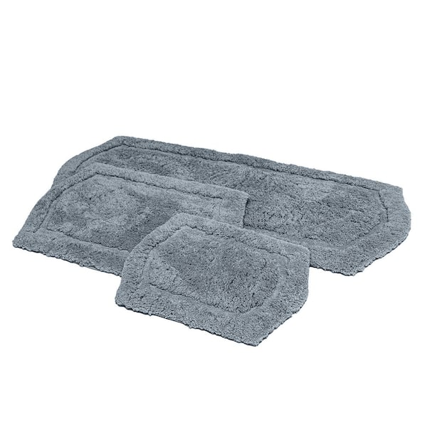 Chesapeake Paradise Memory Foam Charcoal 3-Pieces Bath Rug Set (22 in. x 60 in. & 21 in. x 34 in. & 17 in. x24 in.)