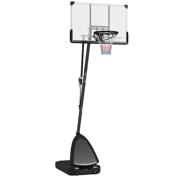 44.1 in. W x 28.3 in. H Outdoor Portable Basketball Hoop, Adjustable Basketball Goal with Rebound System and 2 Wheels