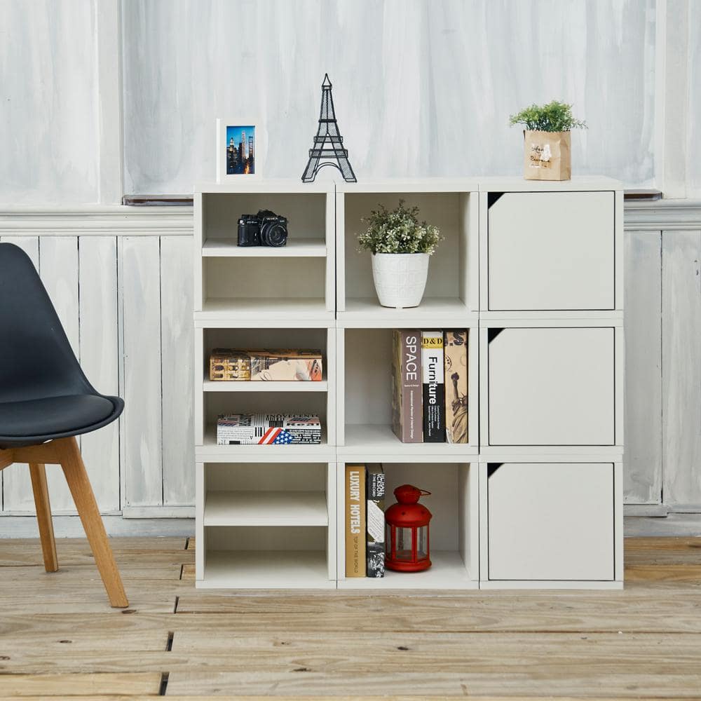 Modular Connect White Storage Cube with Door and Shelf