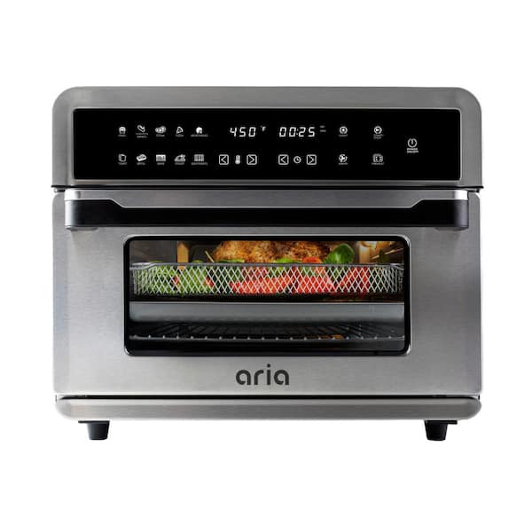 ARIA All-in-1 Premium 30 Qt. Stainless Steel Touchscreen Air Fryer Toaster Oven with Recipe Book