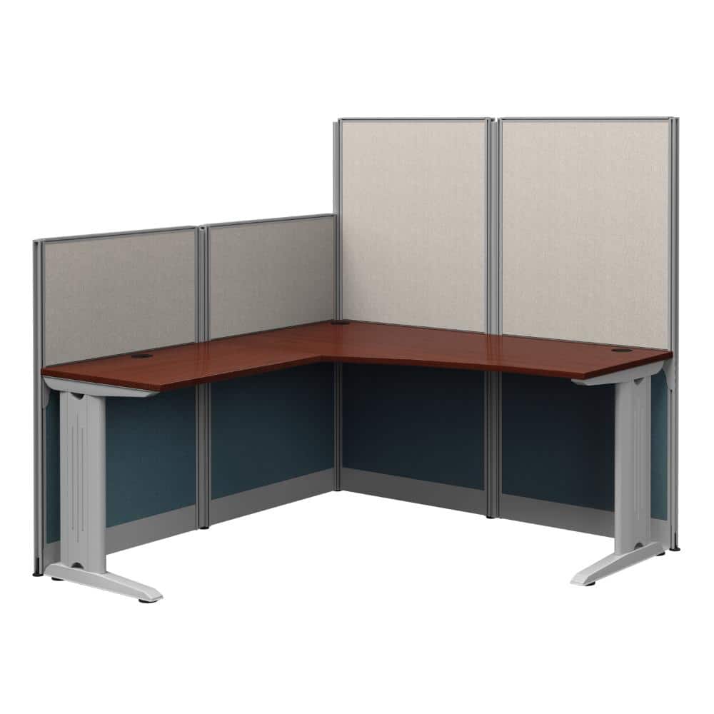 Instant Office 65W x 65D L-Workstation with Panel , Hansen Cherry
