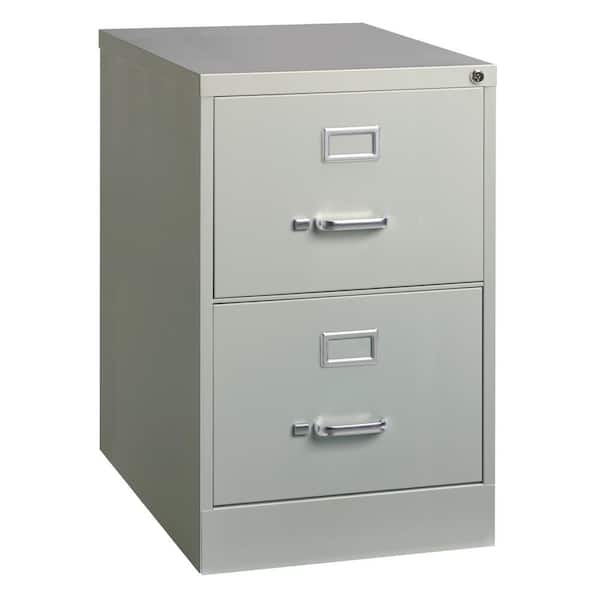 Hirsh 25 in. D 2-Drawer Light Gray Metal Legal Width 18 in. W Vertical File Cabinet Commercial Grade