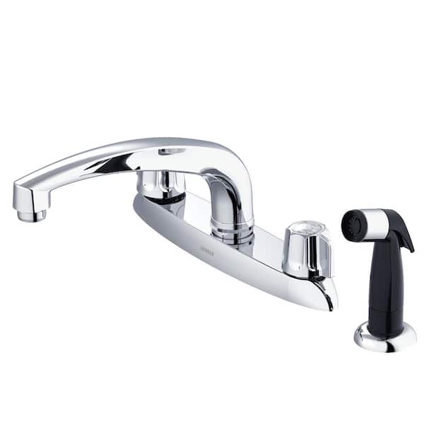 Gerber Classics 2-Handle Deck Mount Standard Kitchen Faucet with Side Spray in Chrome