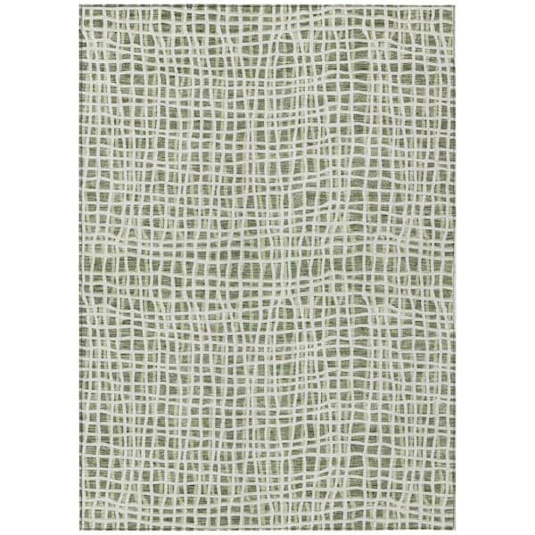 Chantille Machine Washable Indoor/Outdoor Abstract ACN729 Green 3 ft. x 5 ft. Area Rug