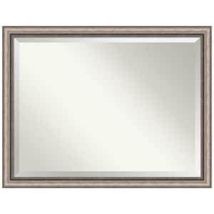 Lyla 44.25 in. x 34.25 in. Modern Silver Rectangle Framed Ornate Silver Bathroom Vanity Mirror