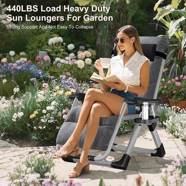 BOZTIY Oversized Padded Zero Gravity Chair, Folding indoor Outdoor