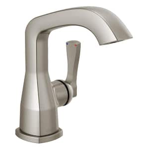 Stryke Single Handle Single Hole Bathroom Faucet with Metal Pop-Up Assembly in Stainless Steel