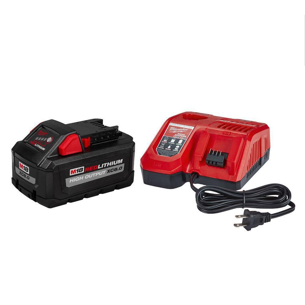 Milwaukee M18 18-Volt Lithium-Ion HIGH OUTPUT Starter Kit with XC 8.0Ah  Battery and Rapid Charger 48-59-1880 The Home Depot