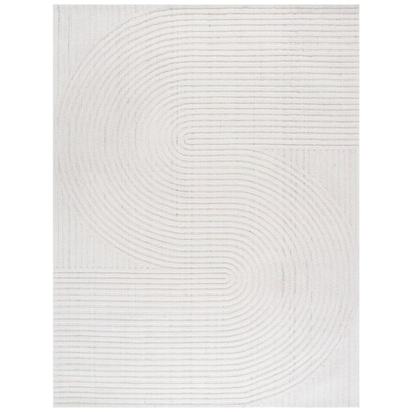 Southampton 10 ft. x 14 ft. Ivory Meander Striped Area Rug