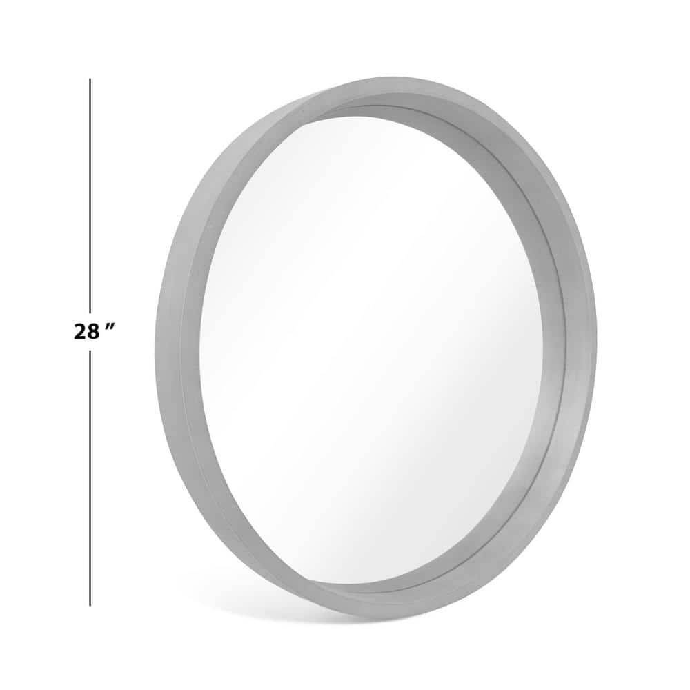 Natural Pine Wood Round Wall Mirror