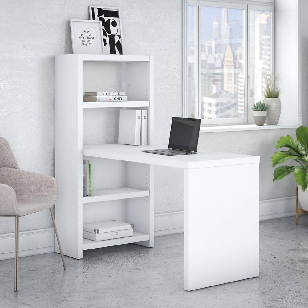 Pure White 60W Hutch with Satin Silver Hardware