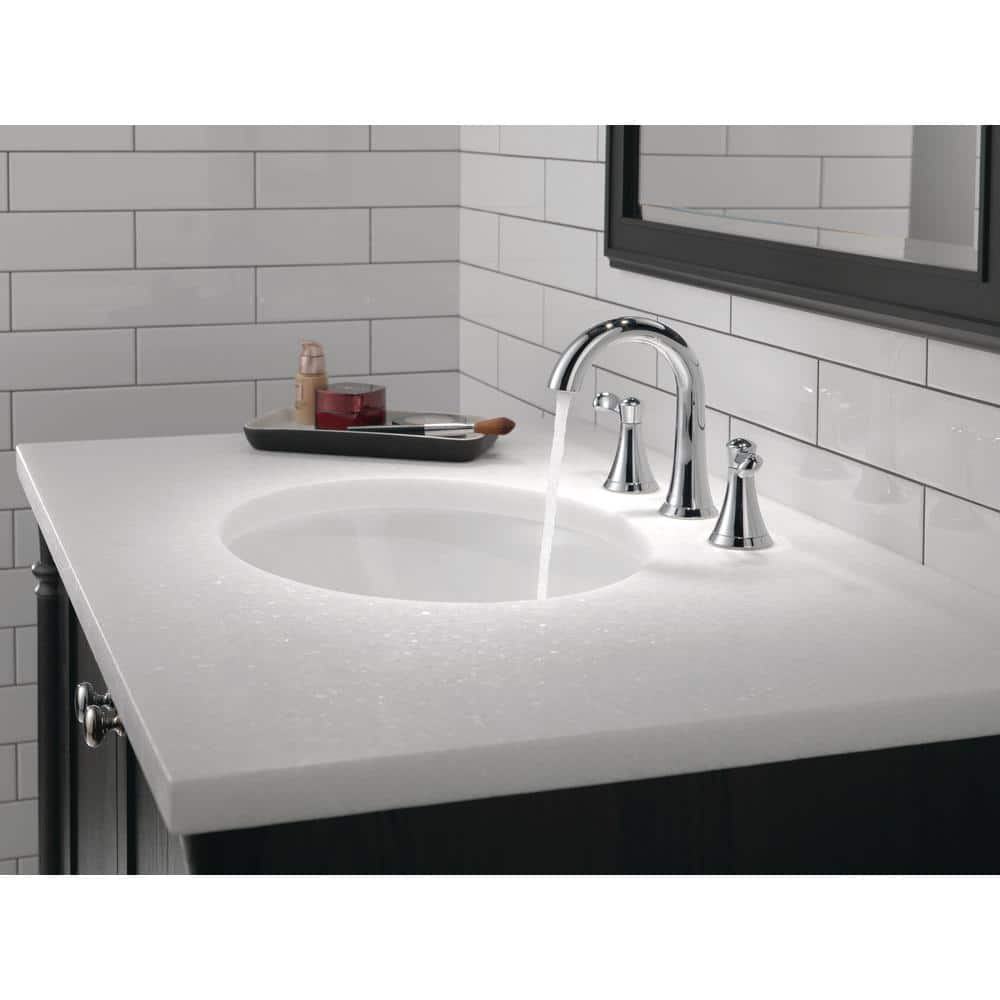 Esato Chrome Widespread 2-Handle Bathroom Faucet with Drain Assembly