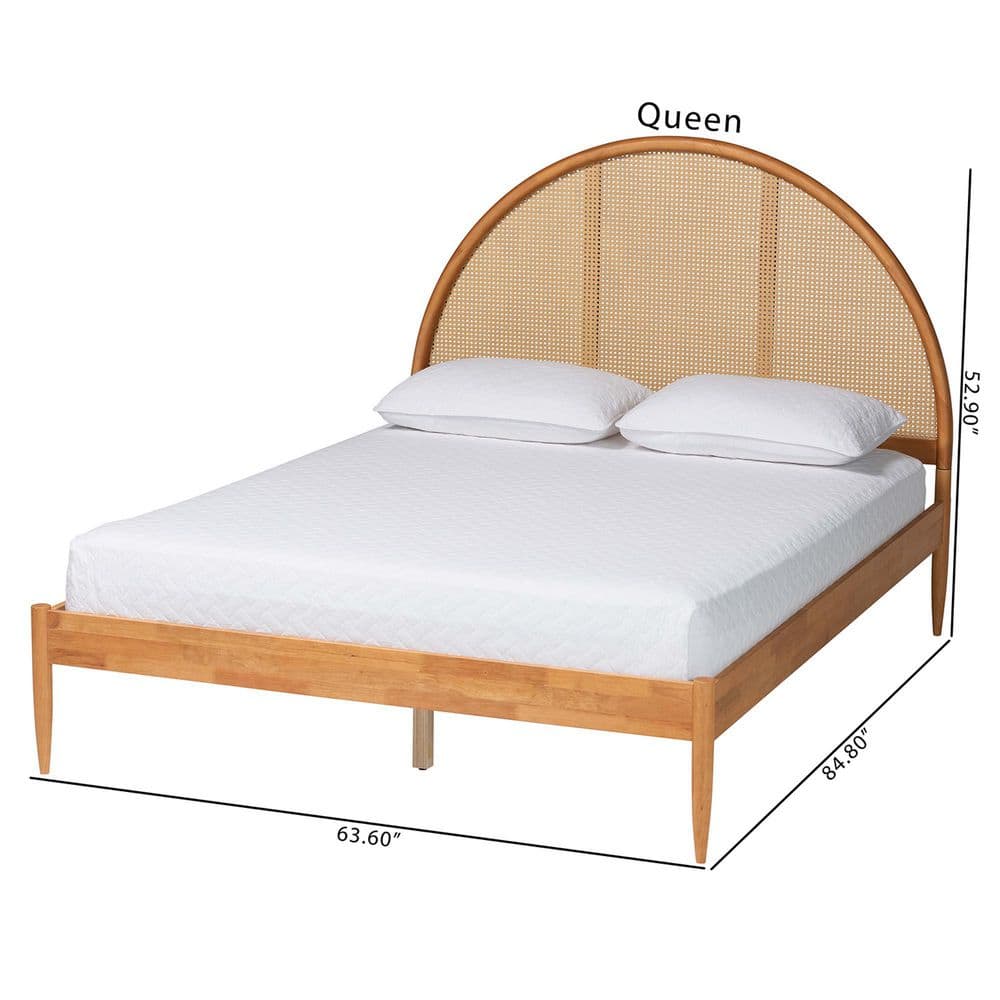 Wrenley Oak Brown Wood Frame Queen Platform Bed - thumbnail 7