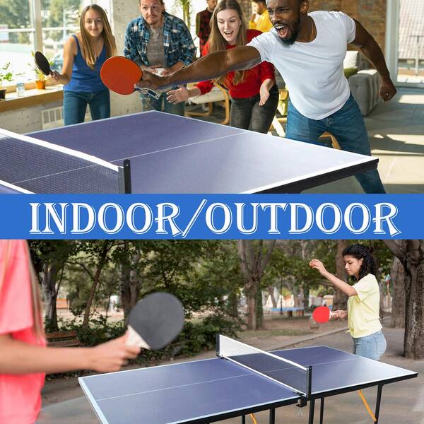 Indoor/Outdoor Foldable Mobile Table Tennis Table CUU43327489 - The Home  Depot