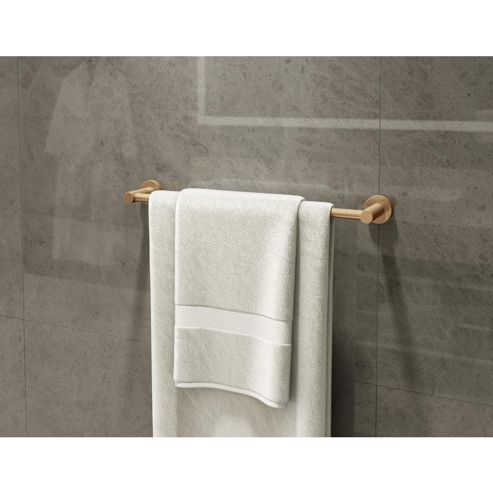 Dia 24" Brushed Bronze Wall Mounted Metal Towel Bar